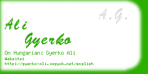 ali gyerko business card